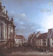 BELLOTTO, Bernardo Dresden, the Frauenkirche and the Rampische Gasse oil painting artist